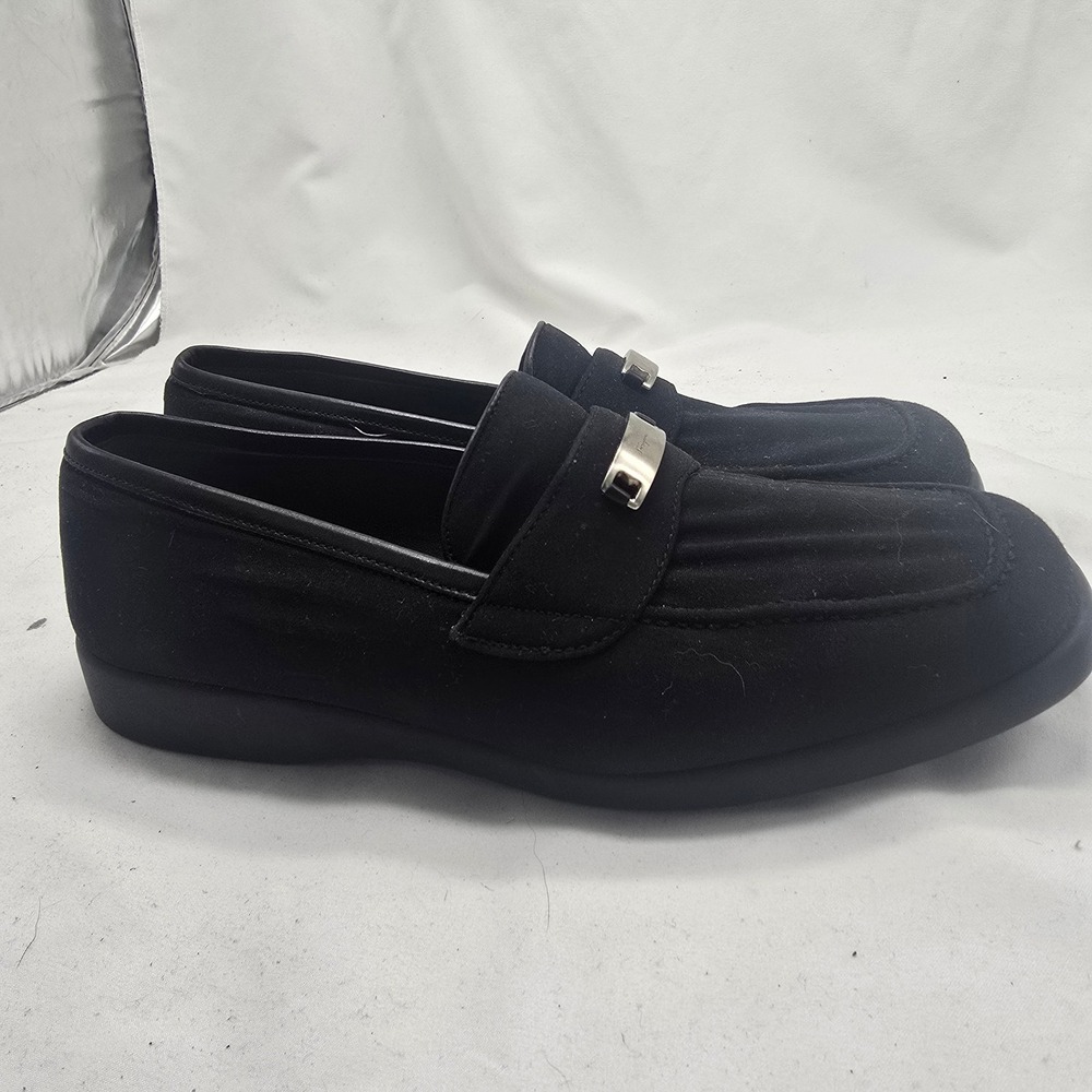 Salvatore Ferragamo Sport Loafers Women 6 Black Fabric Silver Hardware UR30295